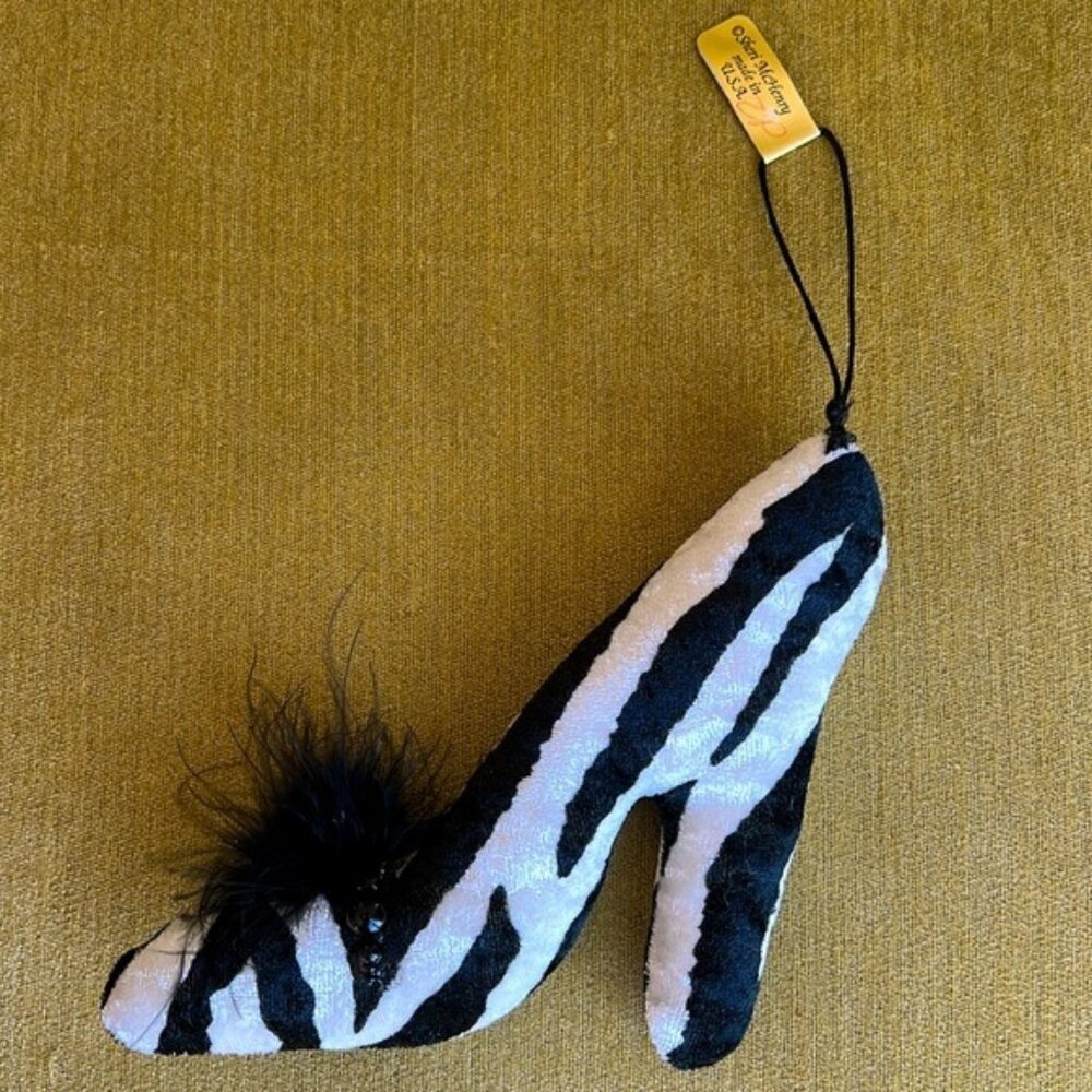 Black and White Zebra Shoe Ornament